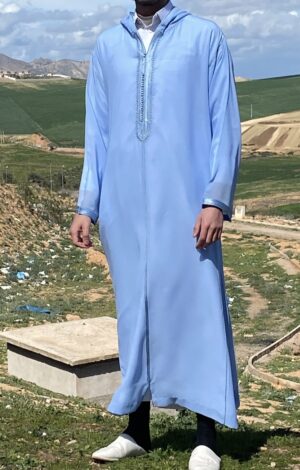 Marokkaanse Djellaba SOUSSDI HEMELBLAUW