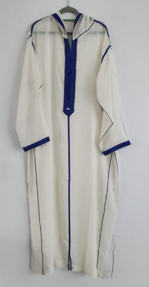 Marokkaanse djellaba SOUSSDI Wit/blauw