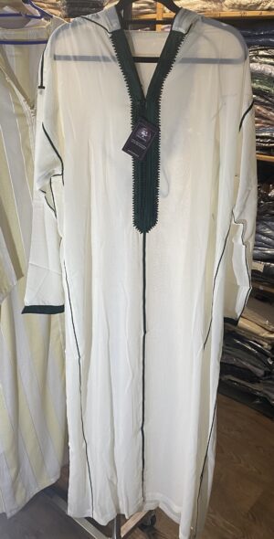 Marokkaanse djellaba SOUSSDI Wit/groen