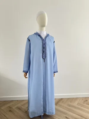 Marokkaanse Djellaba SOUSSDI HEMELBLAUW